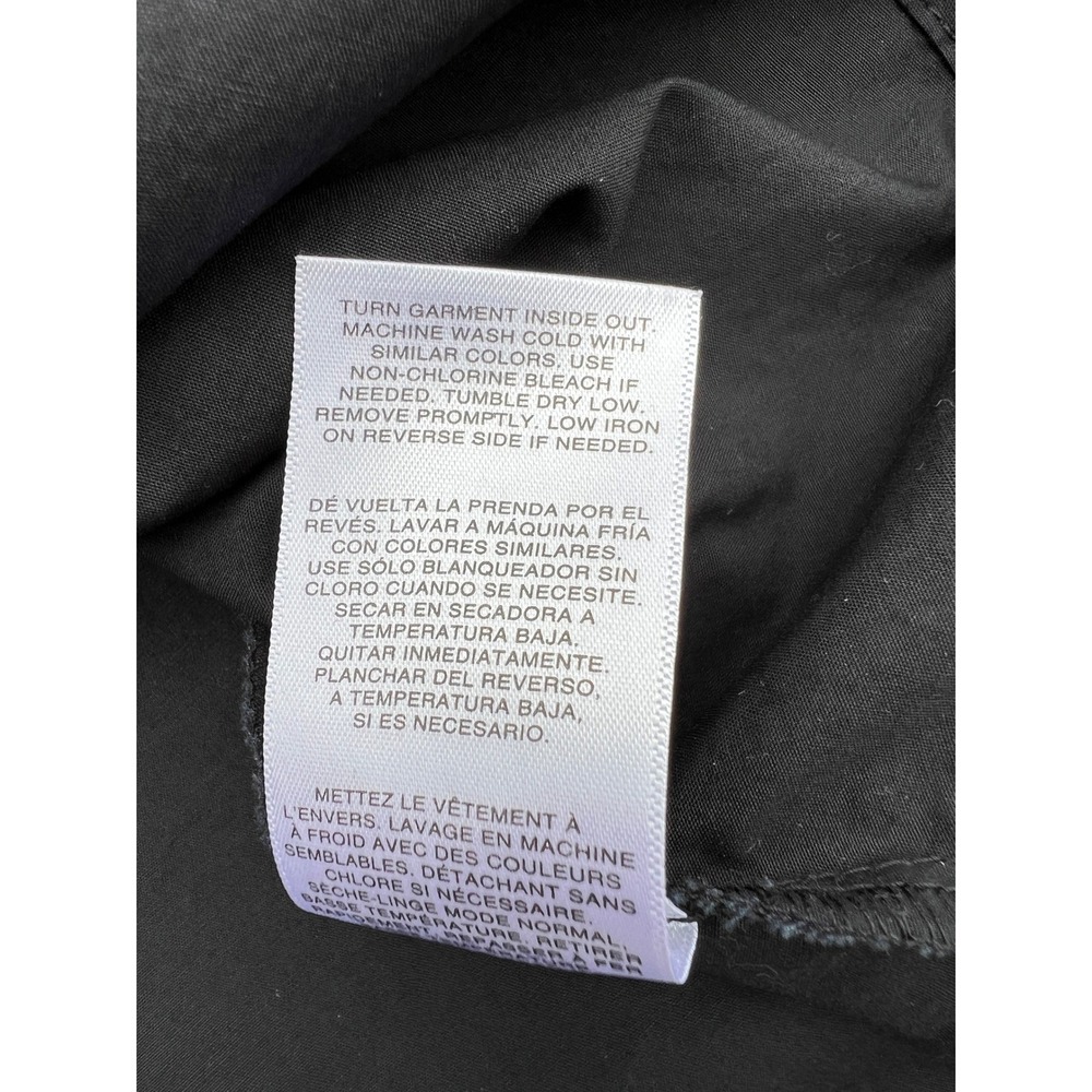 HABITUAL Black Button Up Short Sleeve Shirt Dress Midi Small‎ Cotton Academia - Picture 8 of 8
